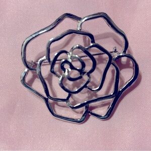 Silver Rose Broach